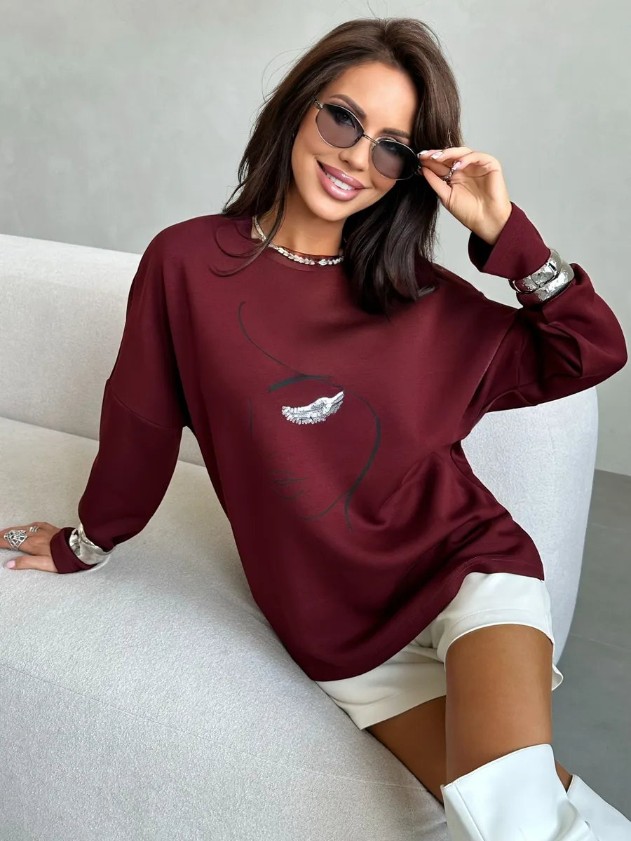 Бордовая кофта нарядная