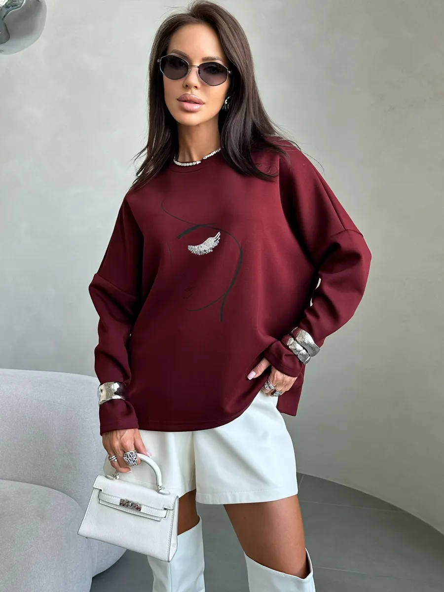 Бордовая кофта нарядная