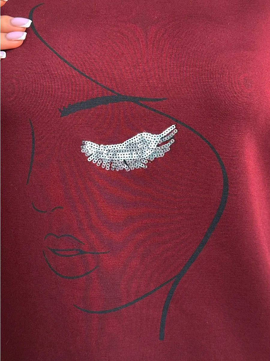 Бордовая кофта нарядная