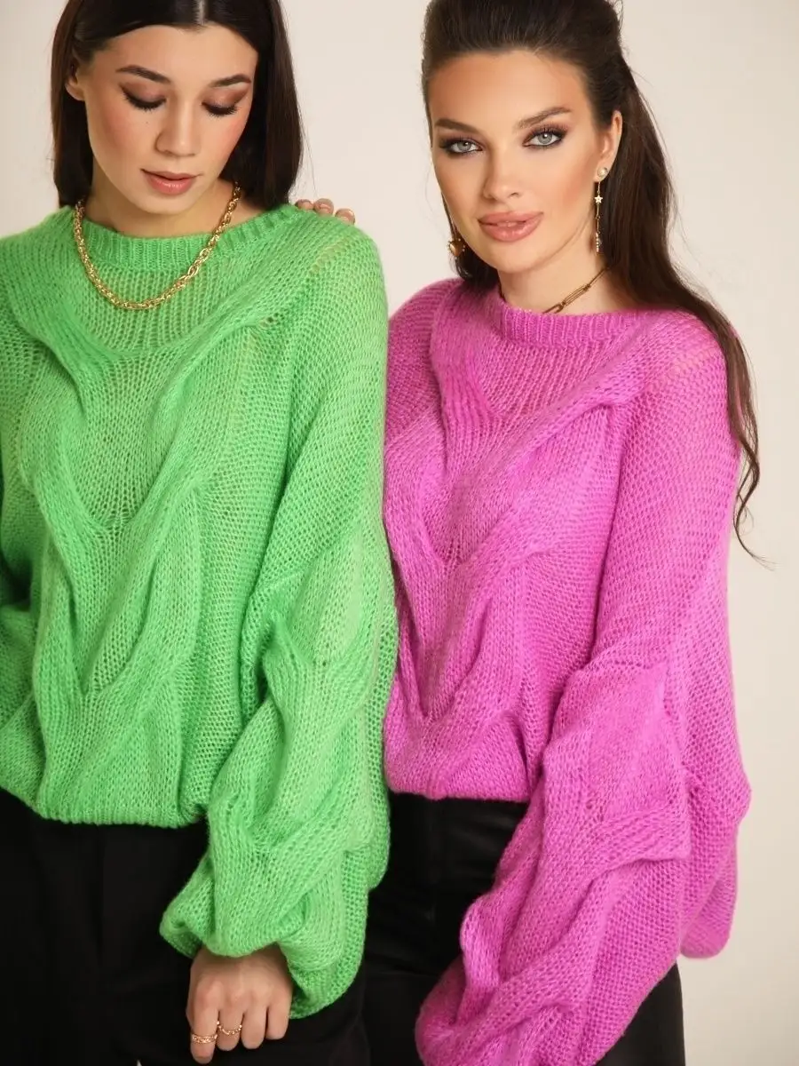 Фуксия кофта женская с длинным рукавом