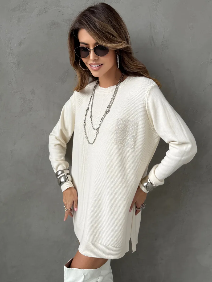 Молочная кофта теплая трикотажная