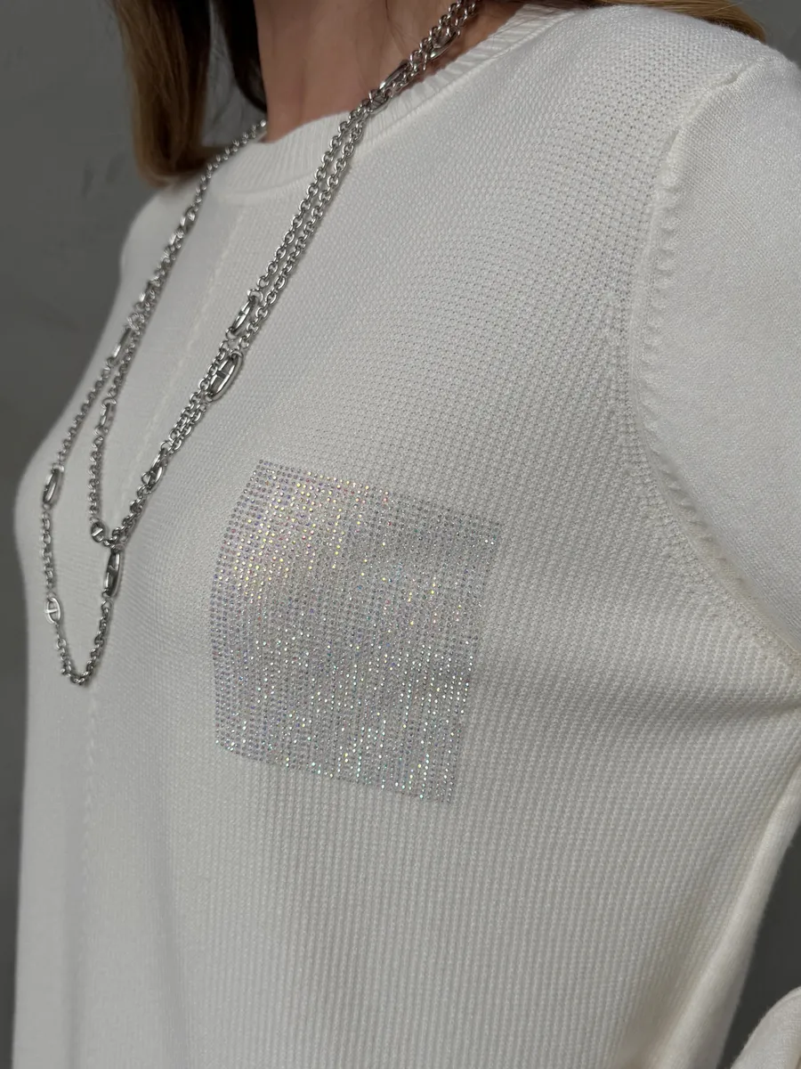 Молочная кофта теплая трикотажная