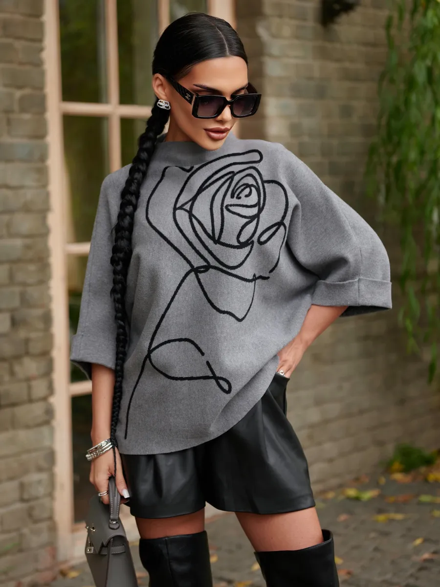 Кофта теплая нарядная оверсайз