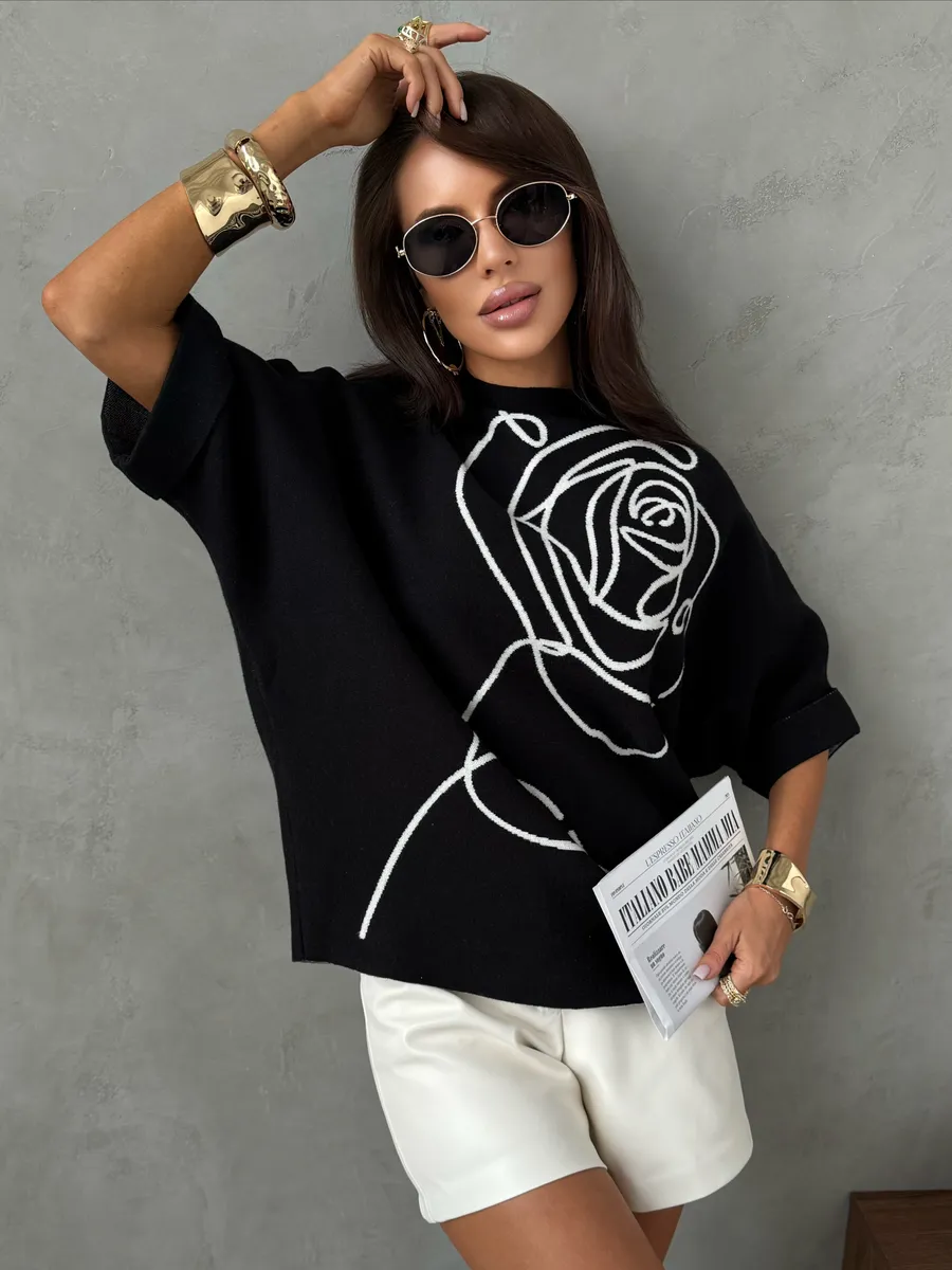 Черная кофта теплая нарядная оверсайз