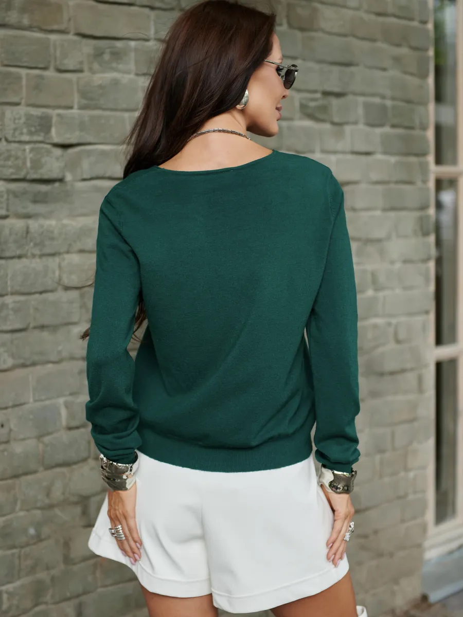 Зеленая кофта нарядная трикотажная