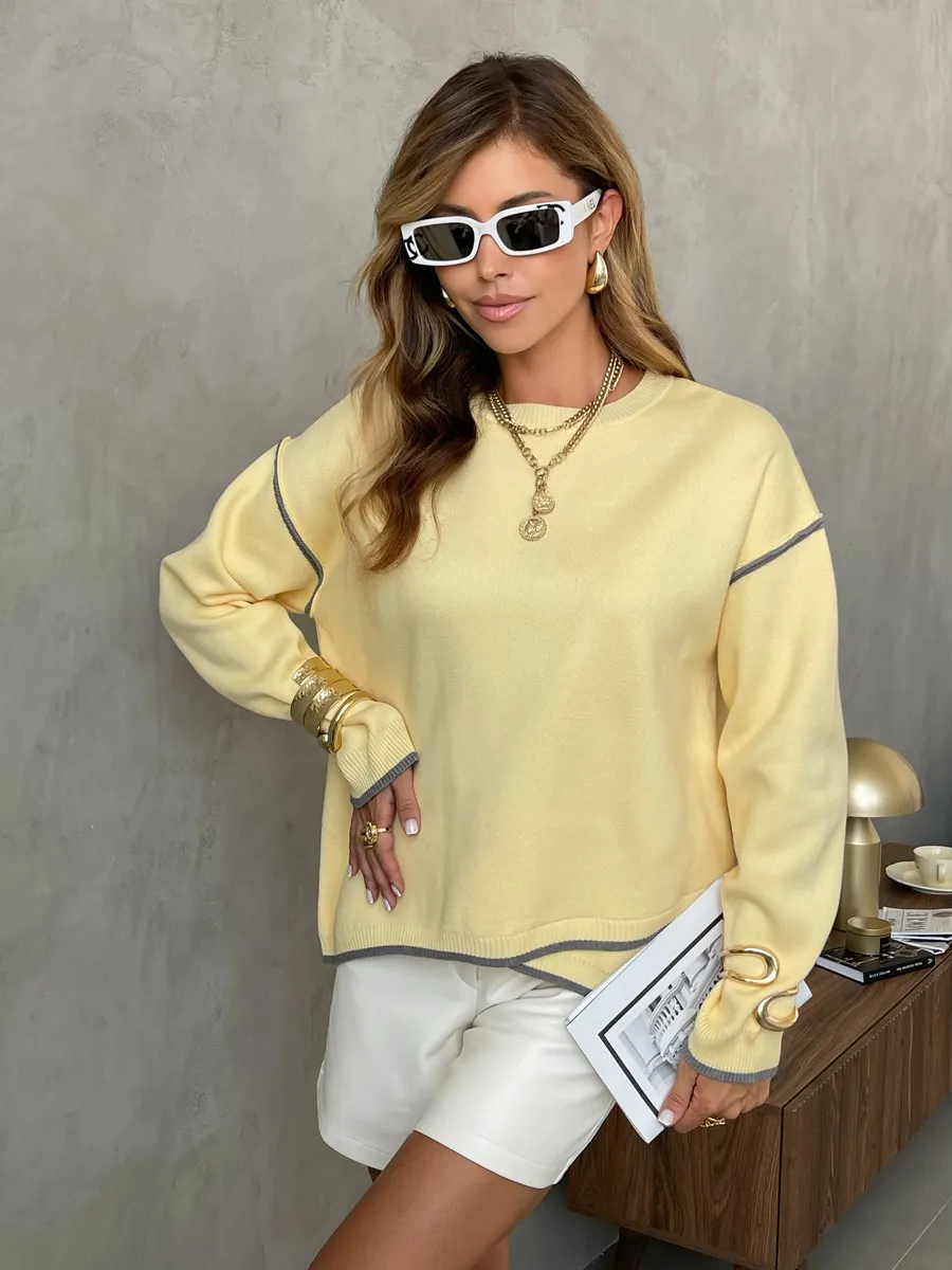 Желтая кофта оверсайз теплая