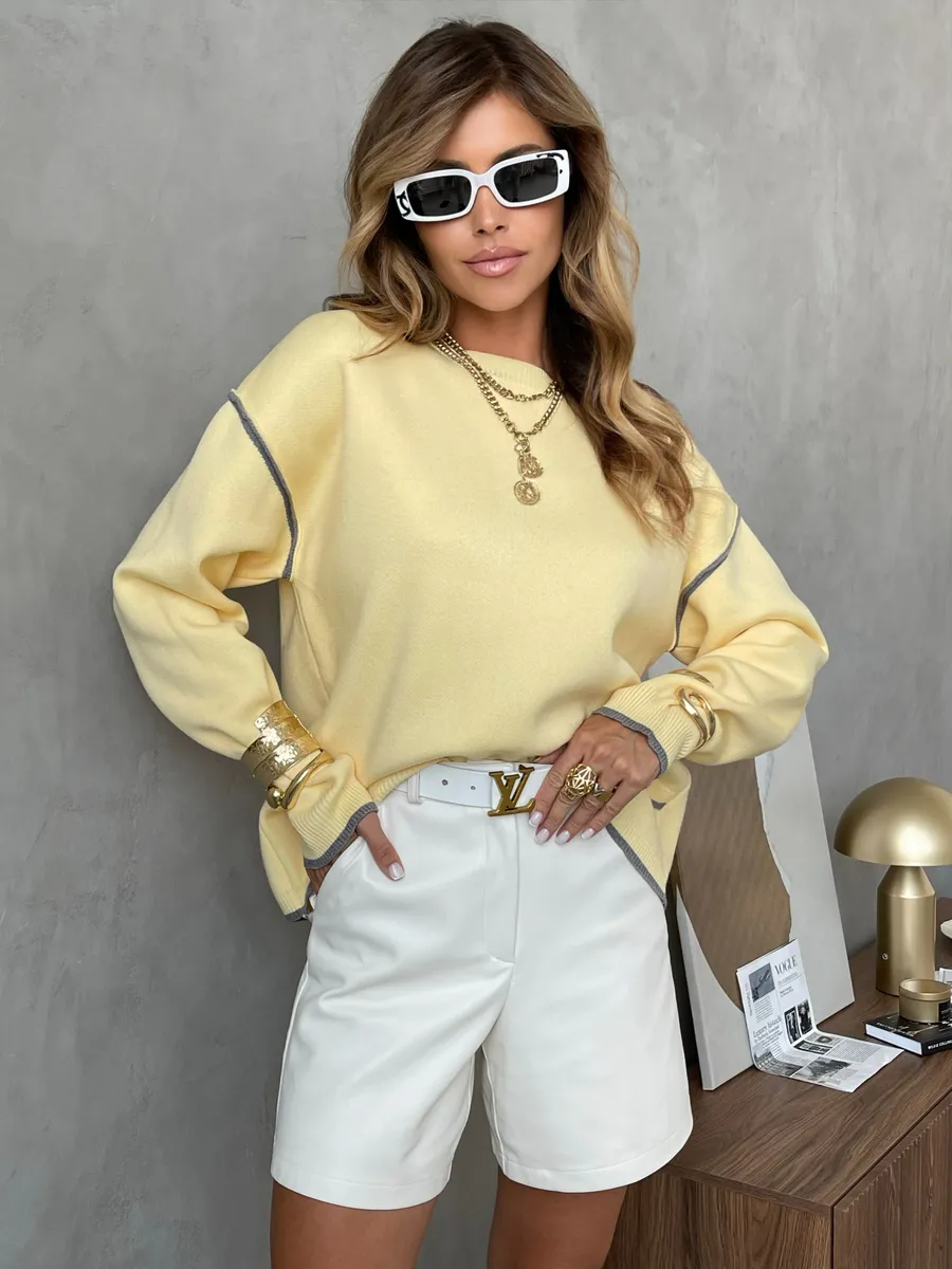 Желтая кофта оверсайз теплая