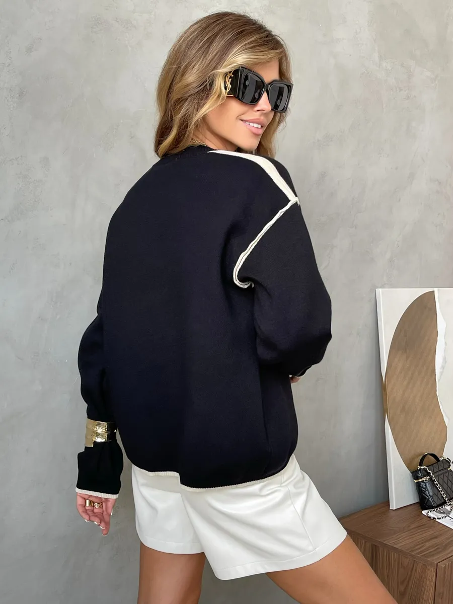 Черная кофта оверсайз теплая