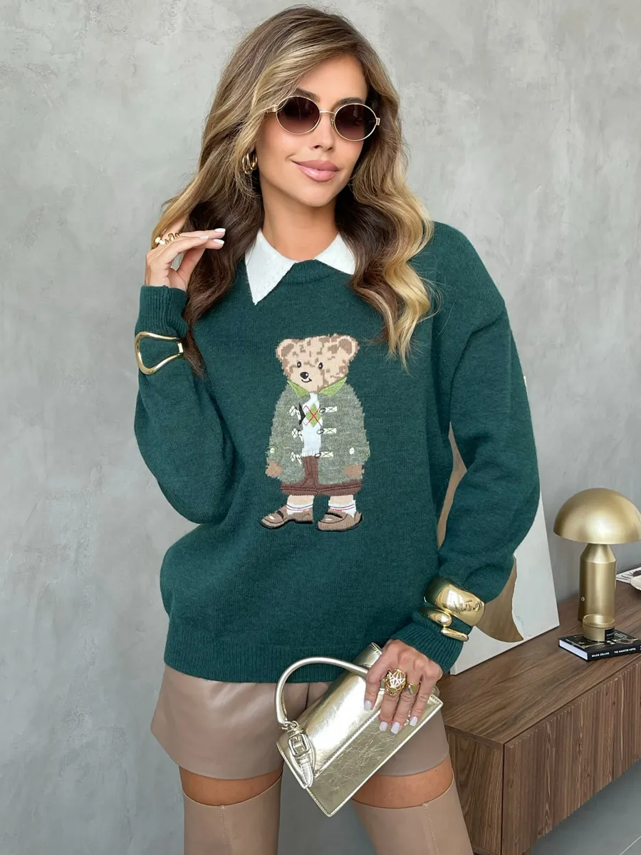 Зеленая кофта теплая вязаная