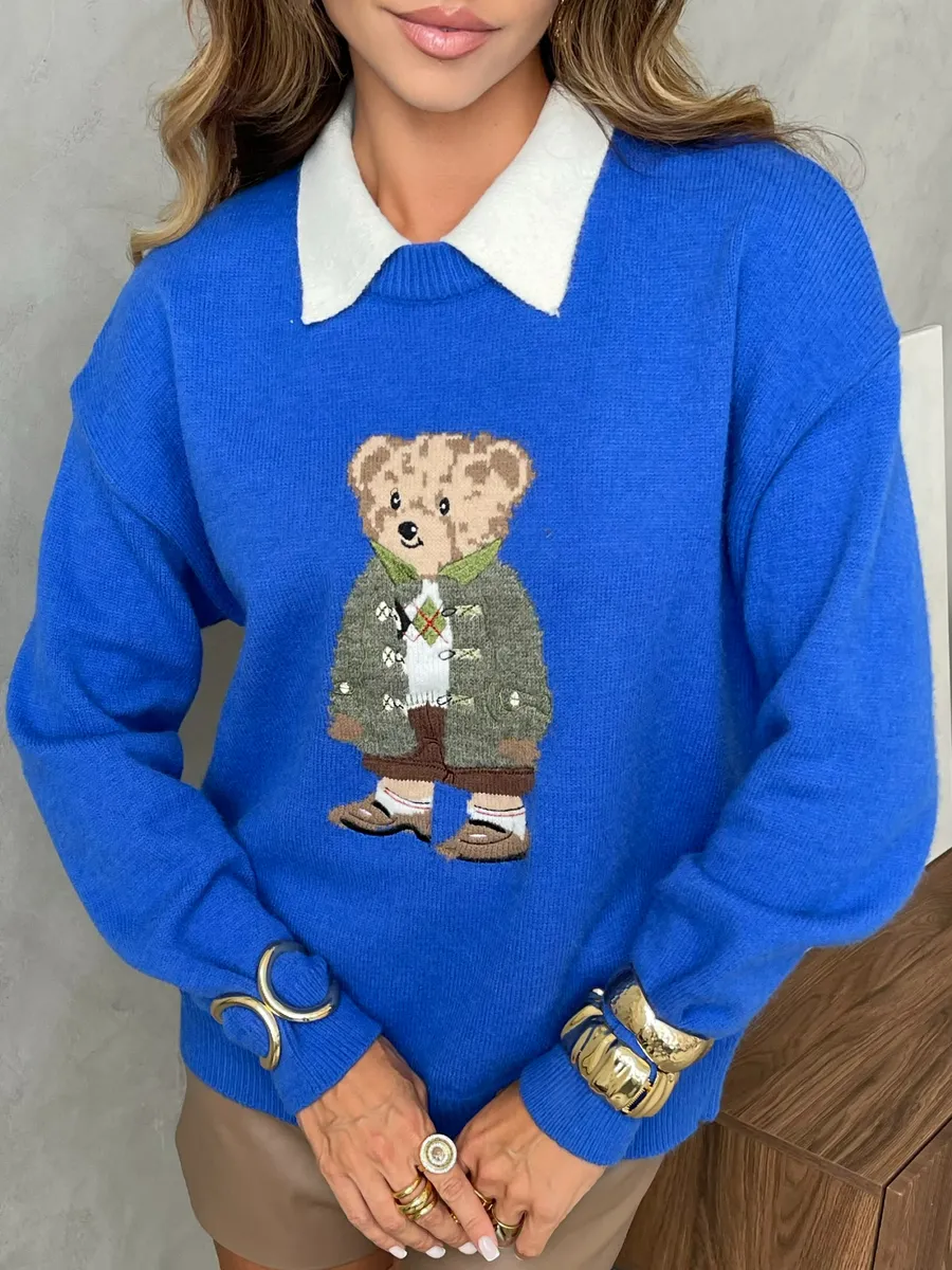 Синяя кофта теплая вязаная