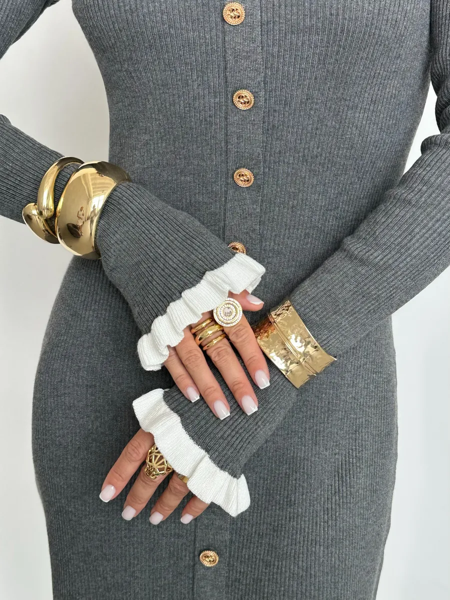 Серое платье лапша трикотажное мини