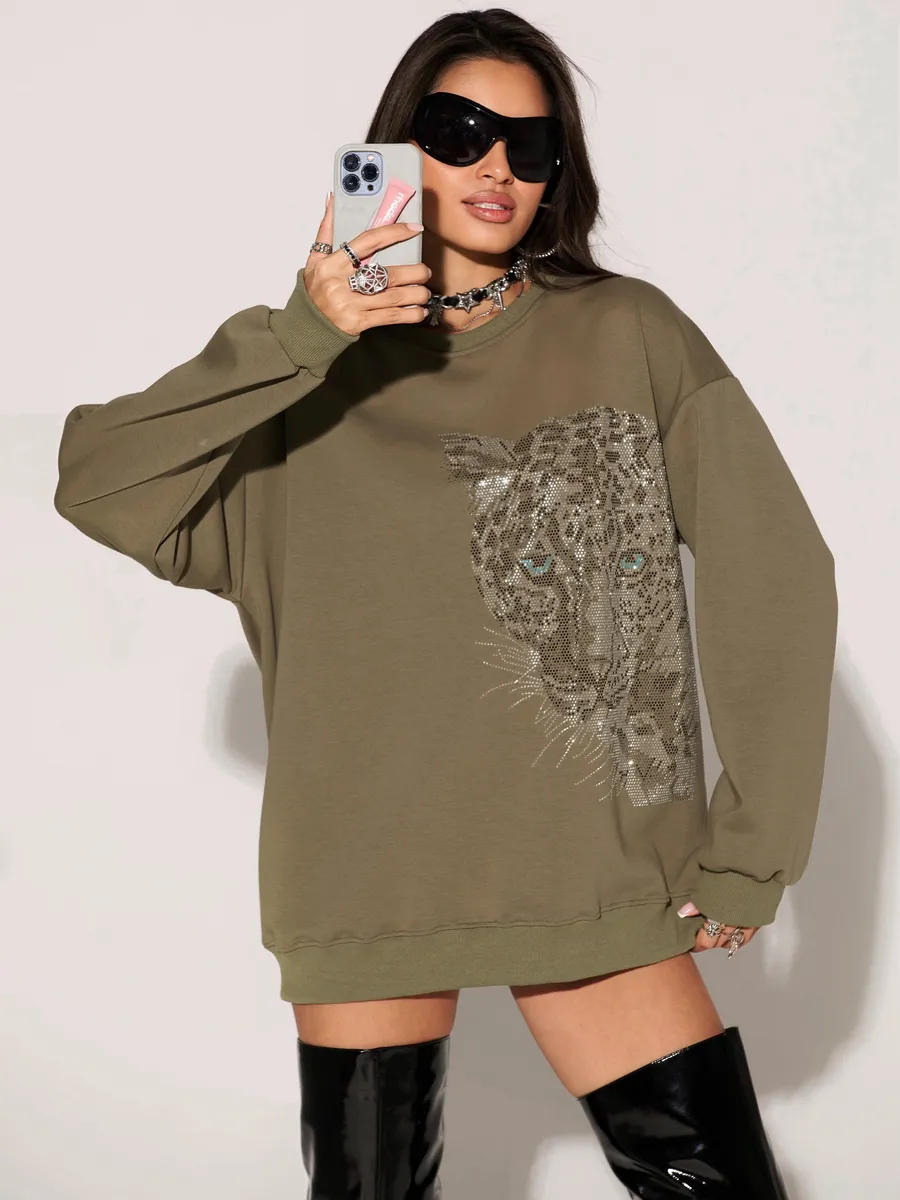 Зеленая кофта теплая оверсайз