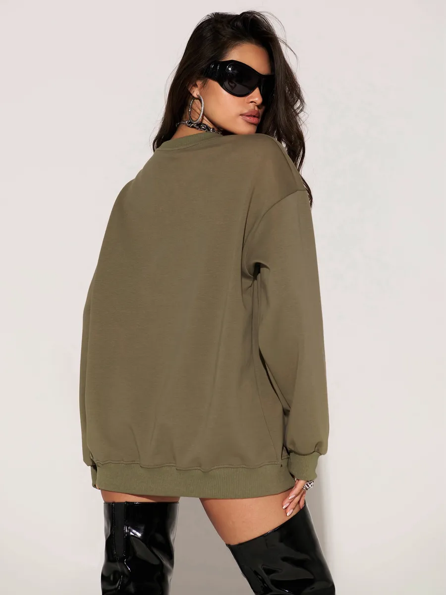 Зеленая кофта теплая оверсайз