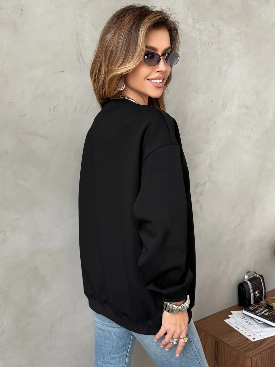 Черная кофта теплая оверсайз