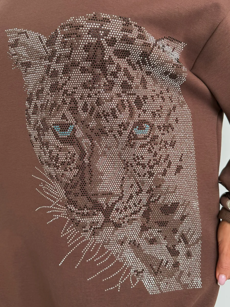 Коричневая кофта теплая оверсайз