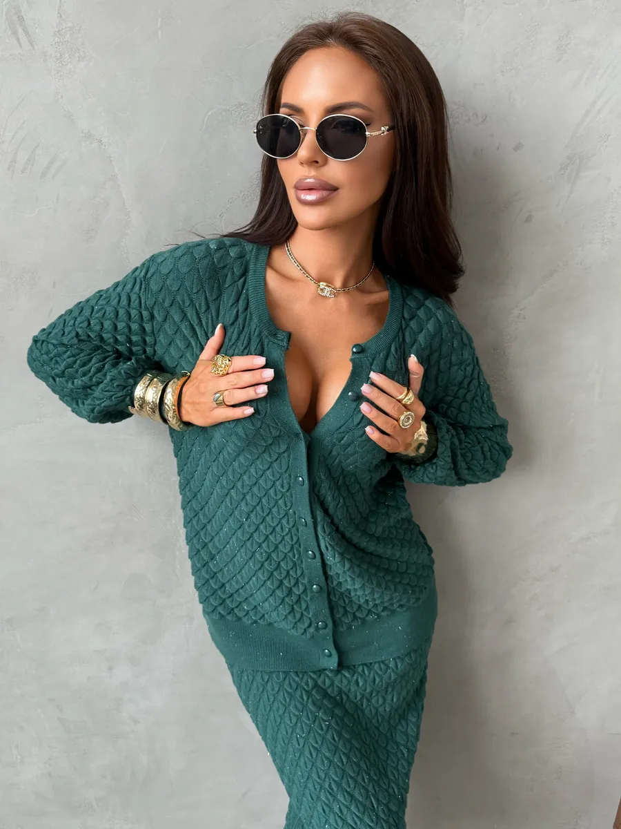 Теплый костюм осенний с юбкой трикотажный