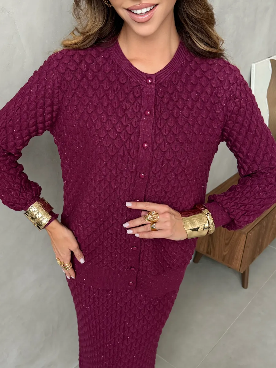 Бордовый теплый костюм осенний с юбкой трикотажный