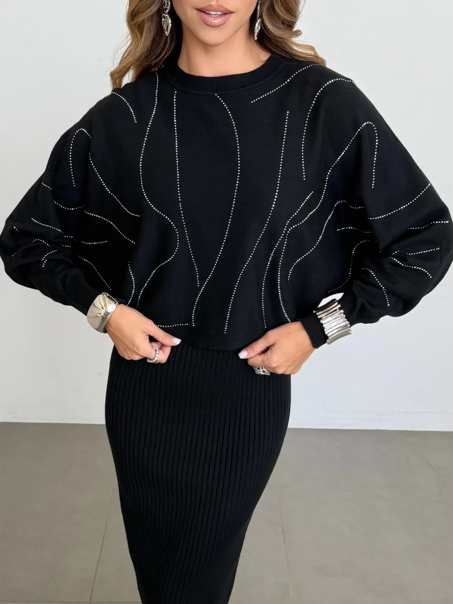 Костюм двойка трикотажный с платьем