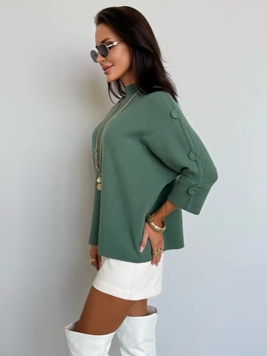 Хаки кофта теплая оверсайз