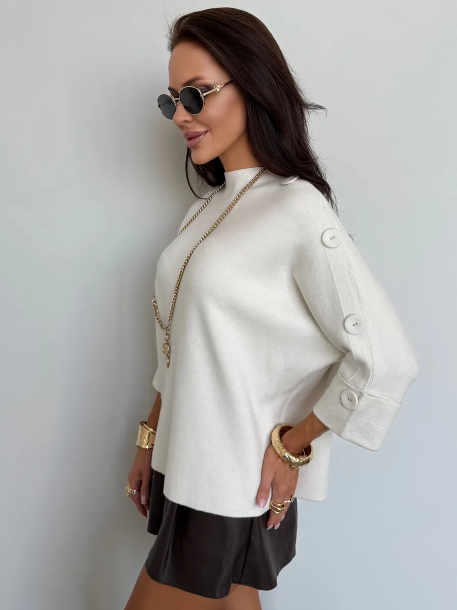 Белая кофта теплая оверсайз