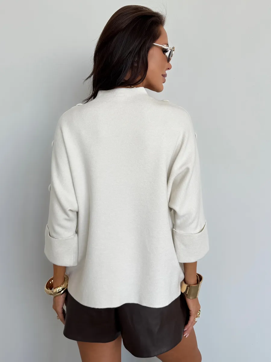 Белая кофта теплая оверсайз