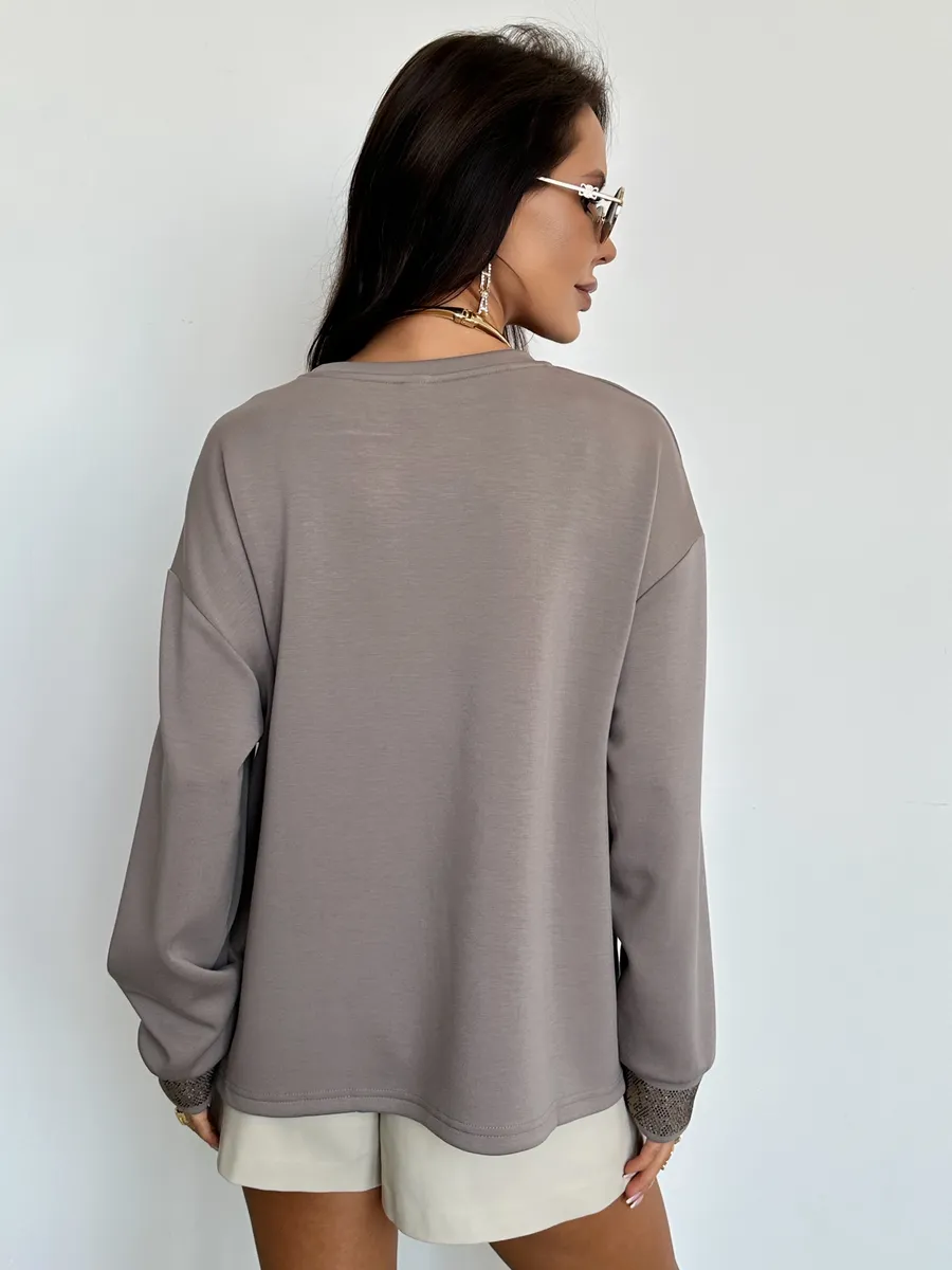 Капучино кофта теплая оверсайз