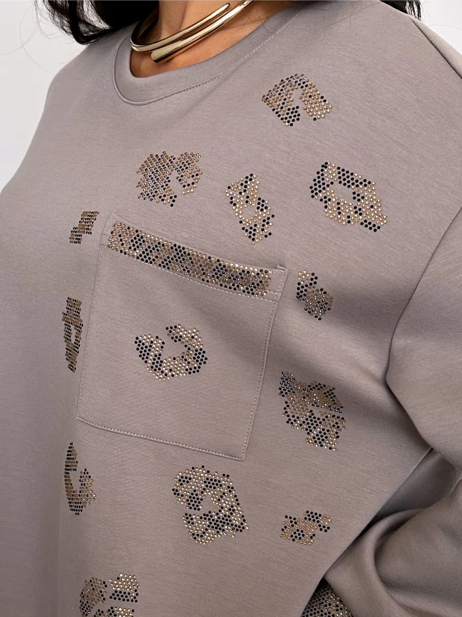 Капучино кофта теплая оверсайз