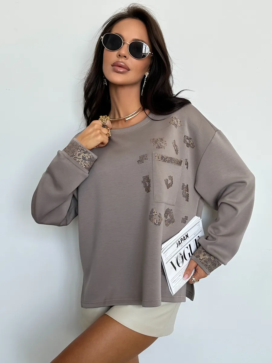 Капучино кофта теплая оверсайз