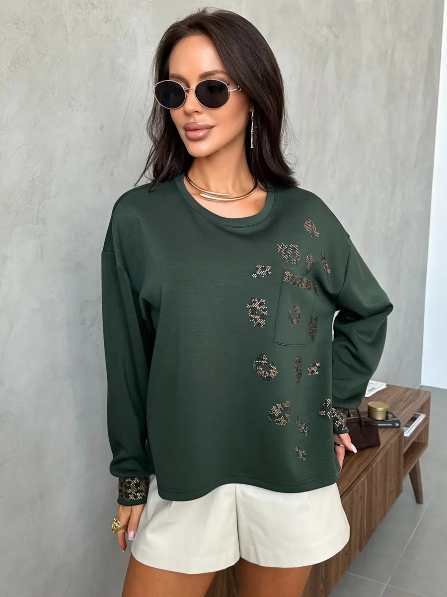 Зеленая кофта теплая оверсайз