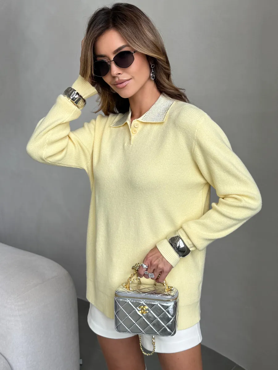 Желтая кофта теплая трикотажная