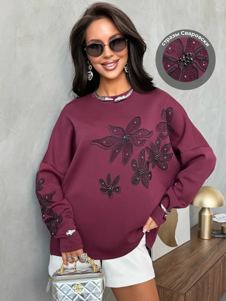 Кофта теплая нарядная оверсайз