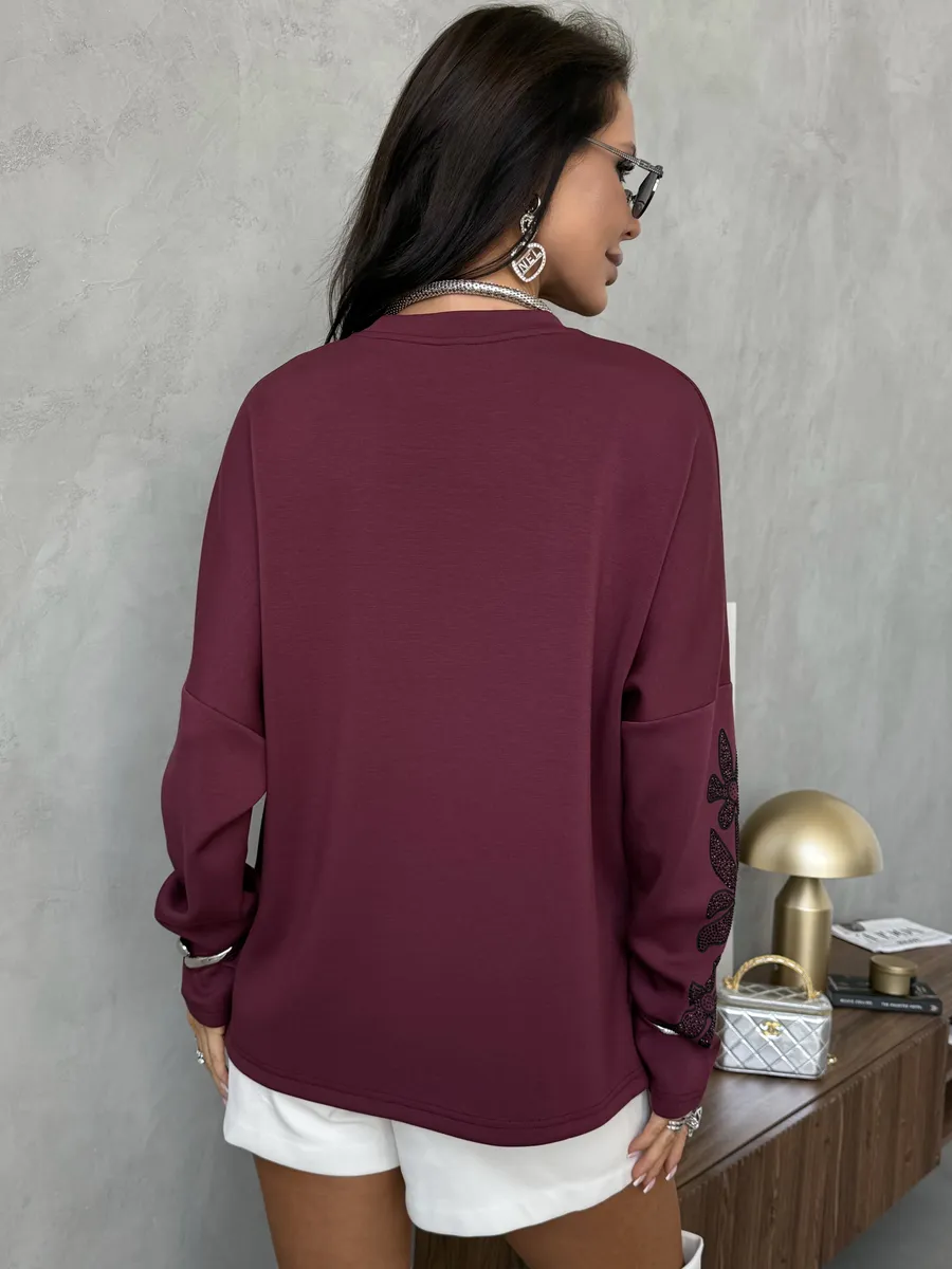 Бордовая кофта теплая нарядная оверсайз