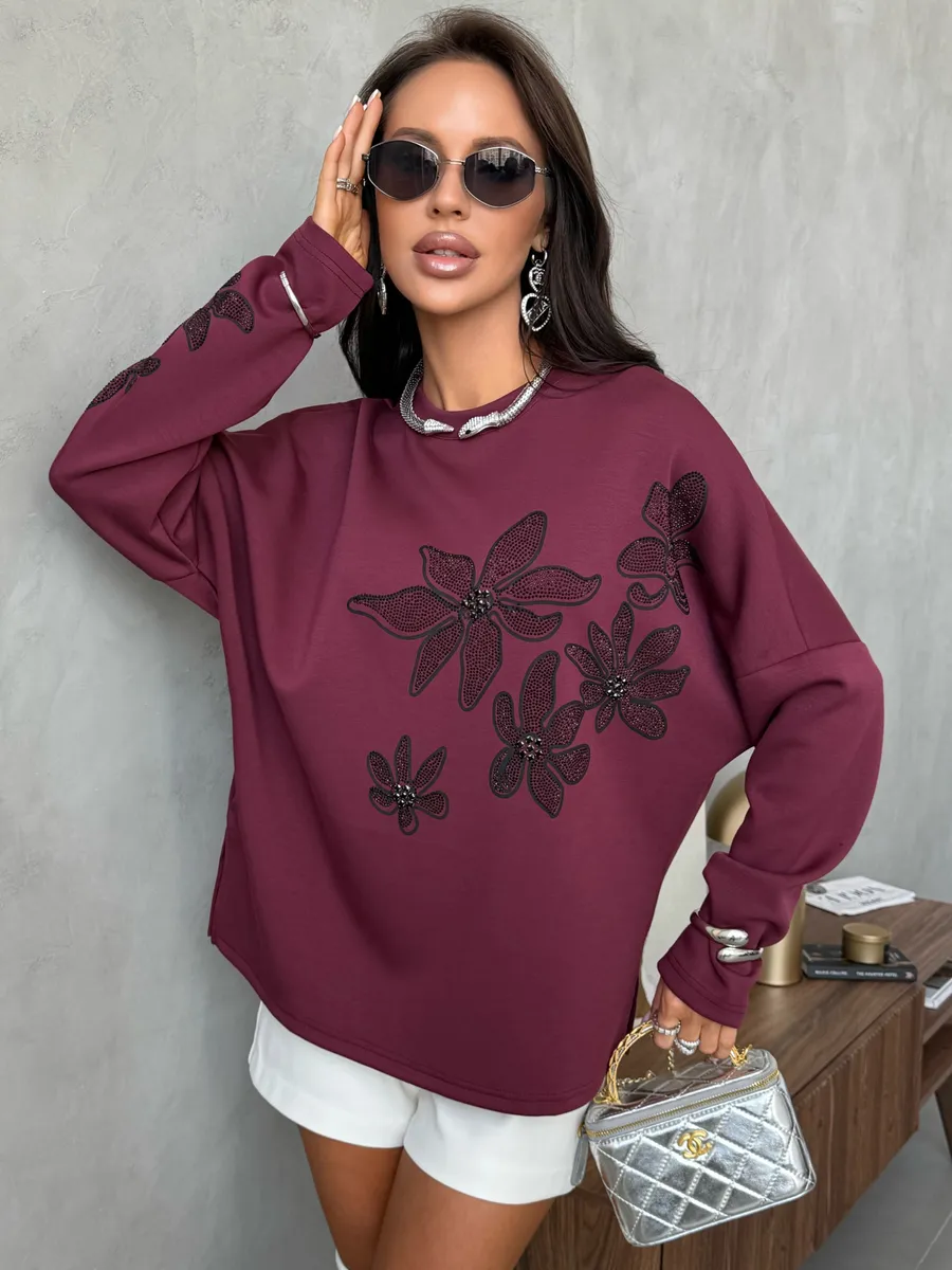 Кофта теплая нарядная оверсайз