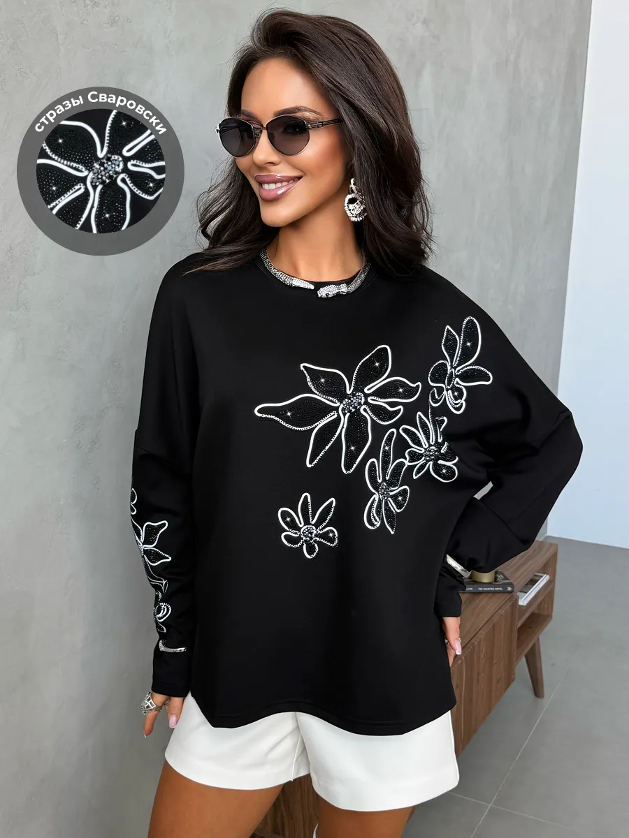 Кофта теплая нарядная оверсайз