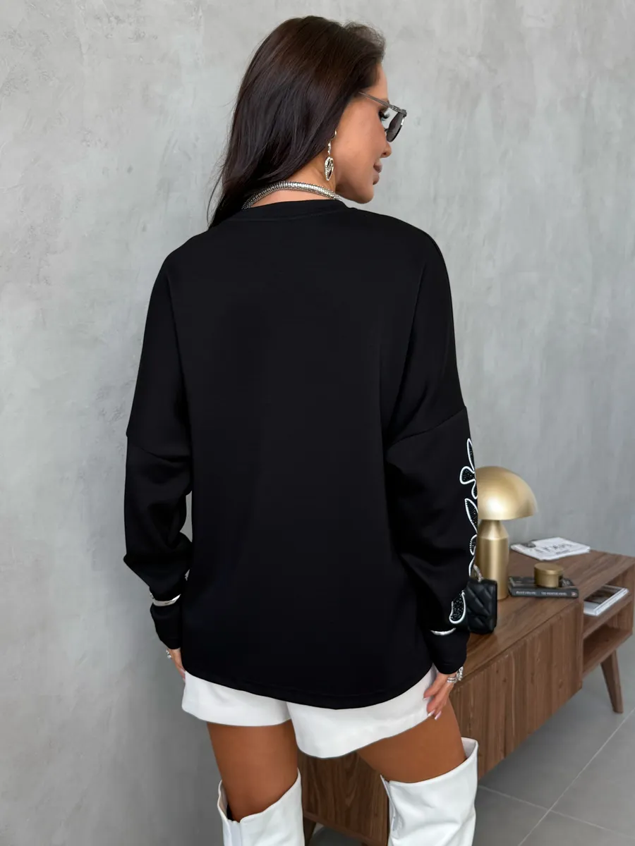 Черная кофта теплая нарядная оверсайз