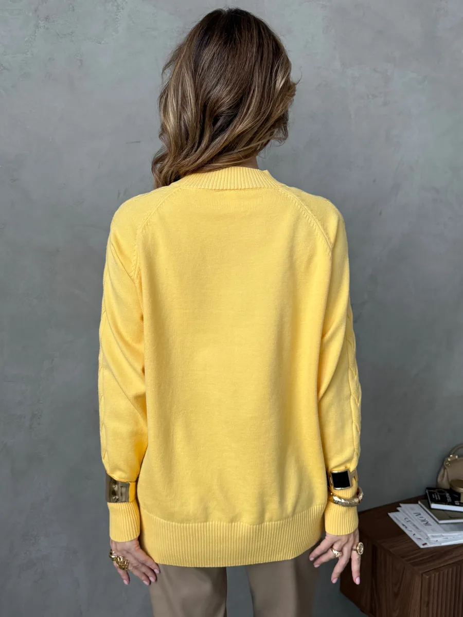 Желтая кофта теплая оверсайз нарядная