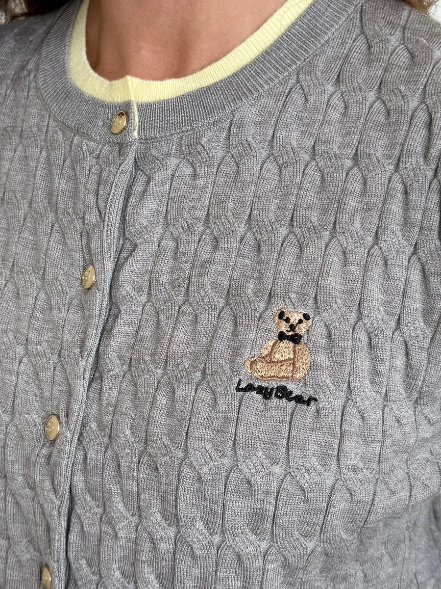 Серая кофта теплая на пуговицах нарядная