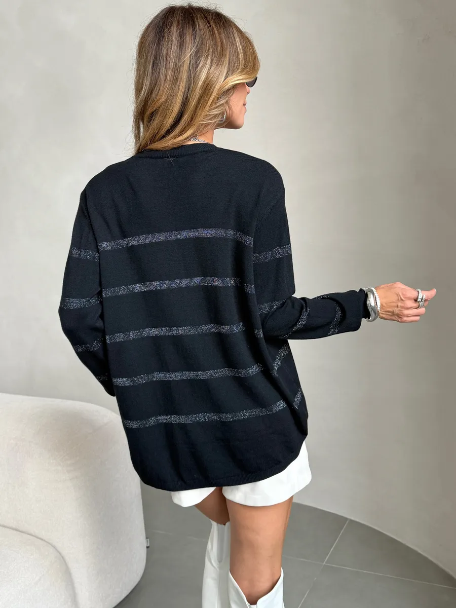 Черная кофта теплая нарядная трикотажная