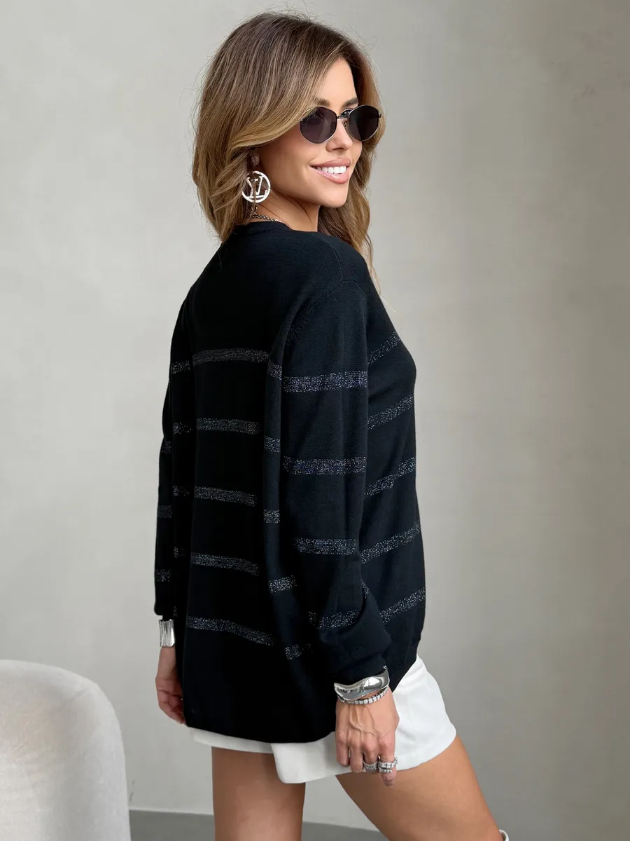 Черная кофта теплая нарядная трикотажная