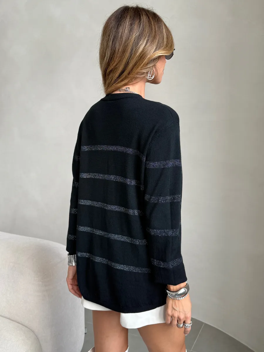 Черная кофта теплая нарядная трикотажная