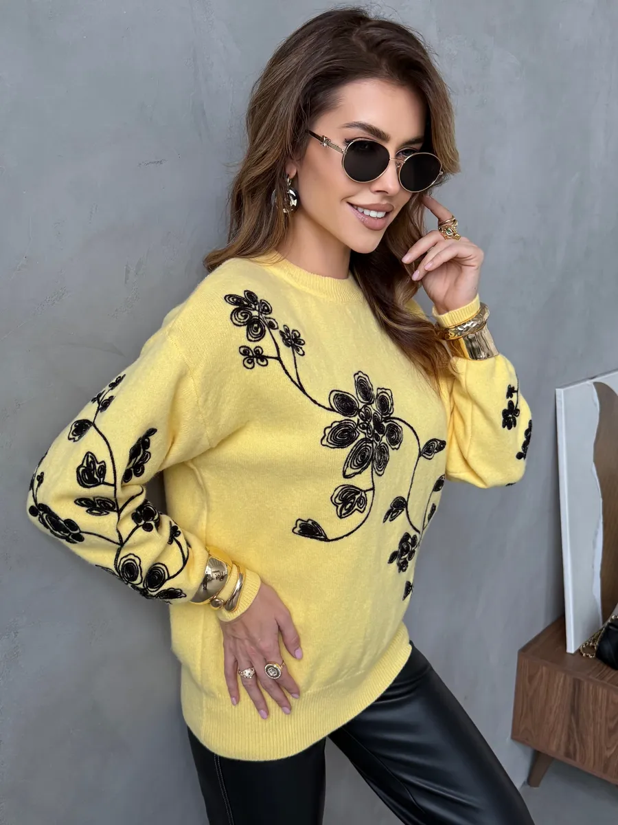 Желтая кофта теплая нарядная трикотажная