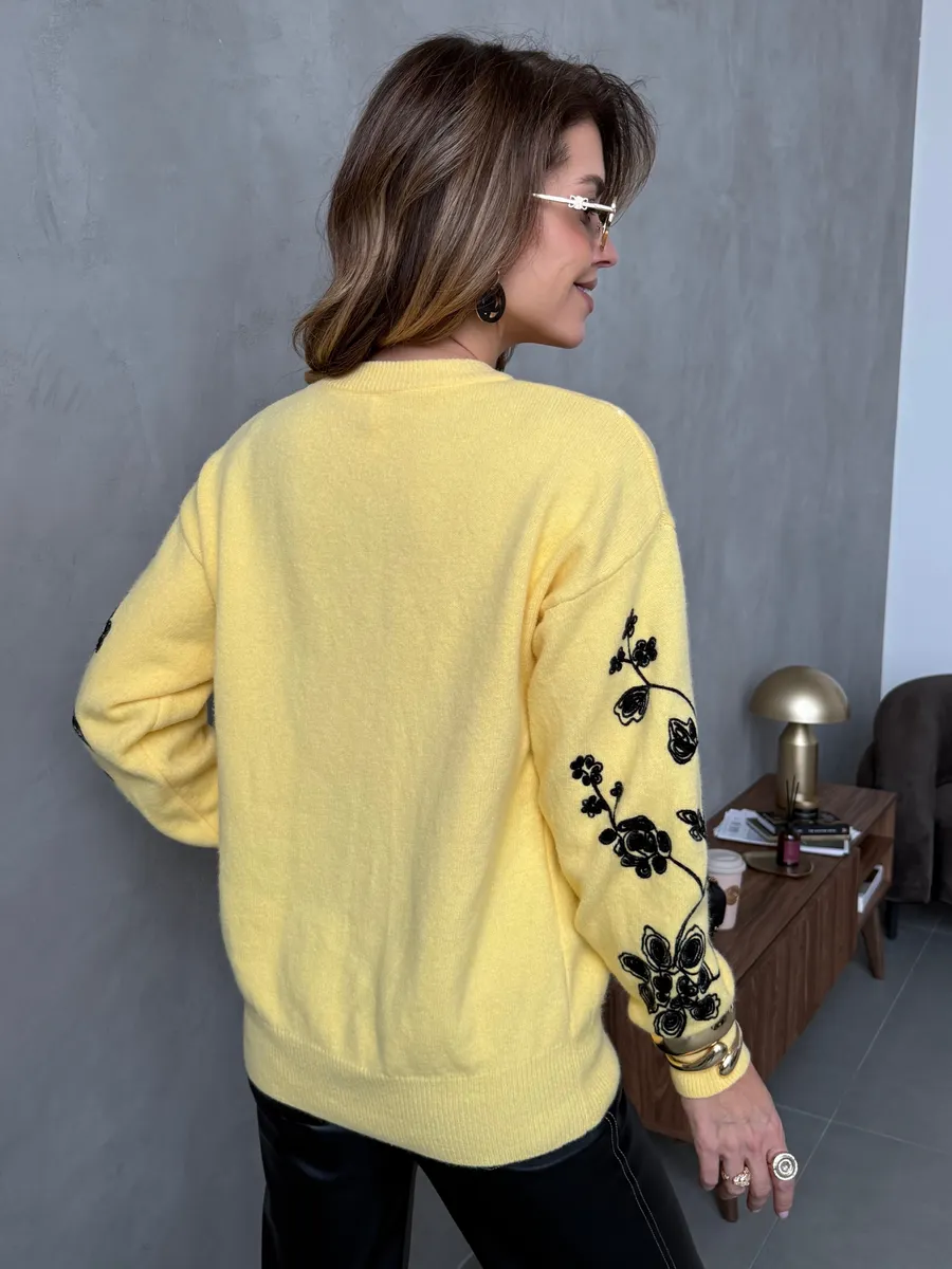 Желтая кофта теплая нарядная трикотажная