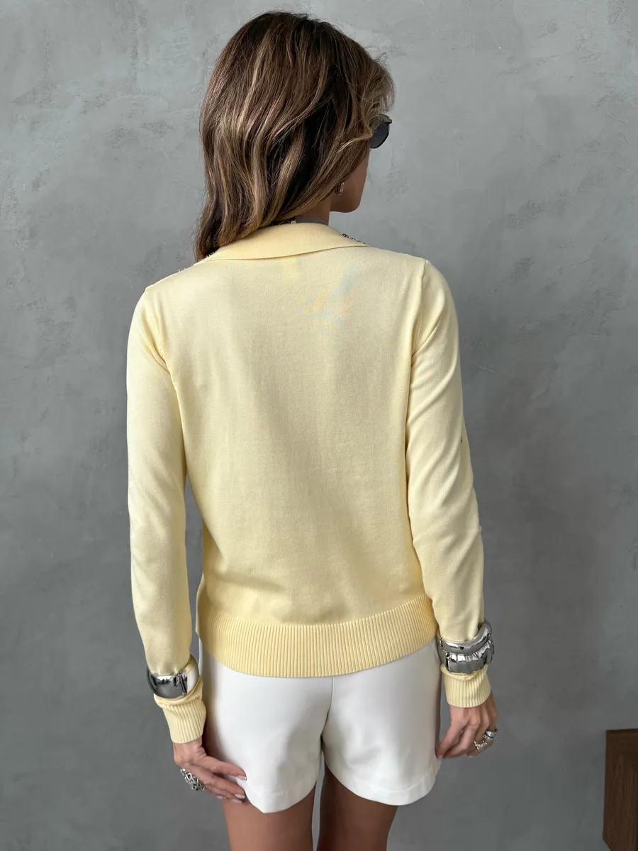 Желтая кофта теплая нарядная трикотажная