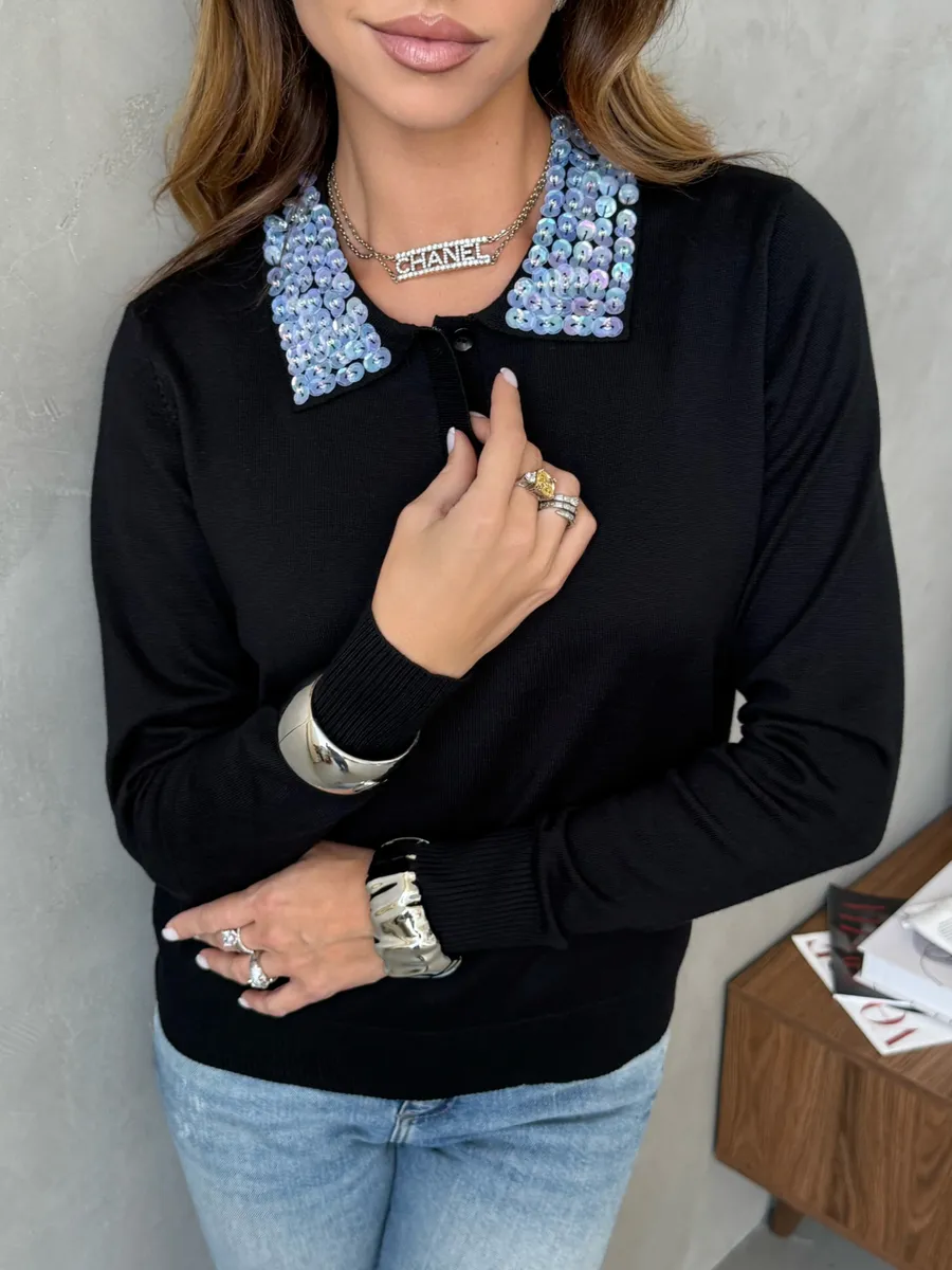 Черная кофта теплая трикотажная