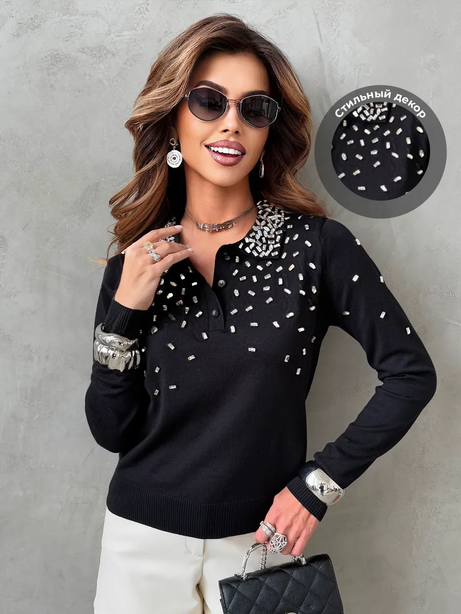 Кофта теплая нарядная трикотажная