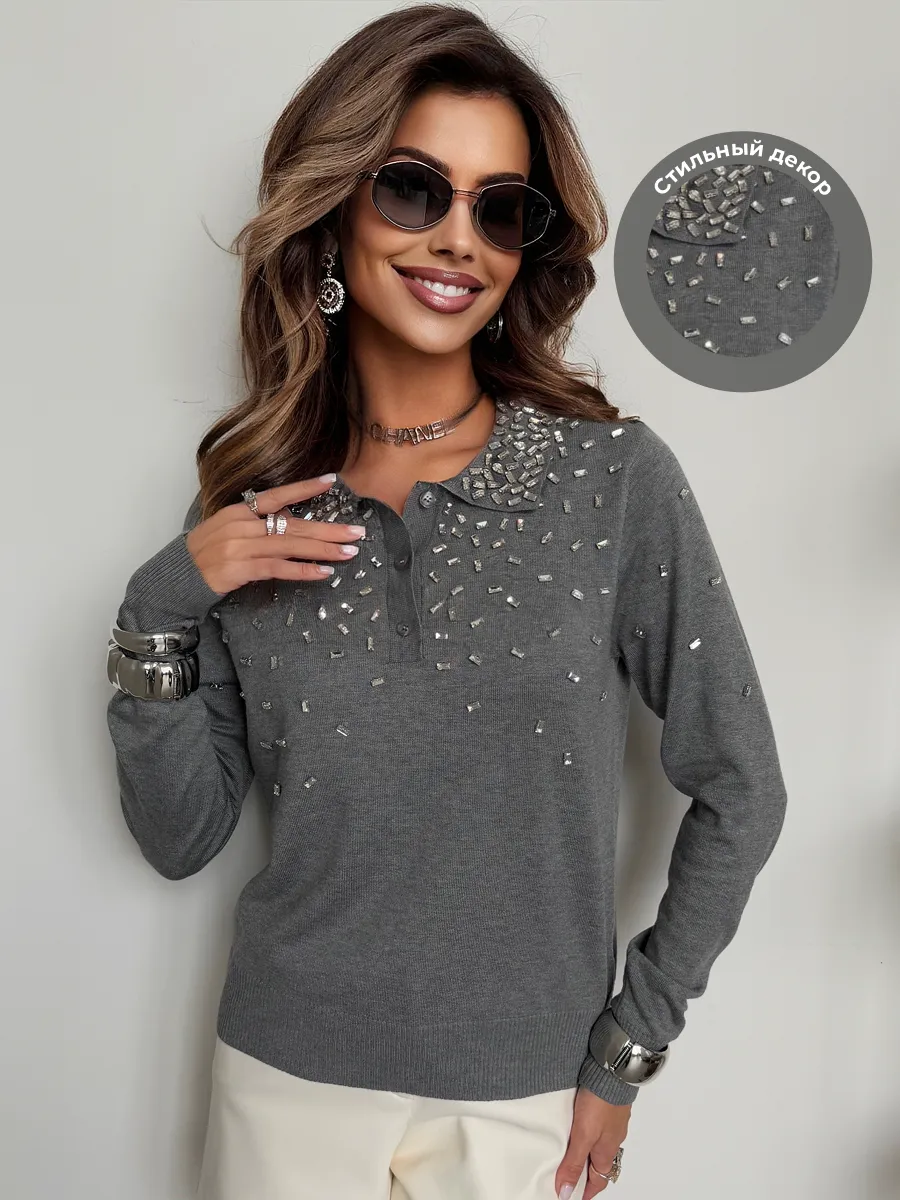 Кофта теплая нарядная трикотажная