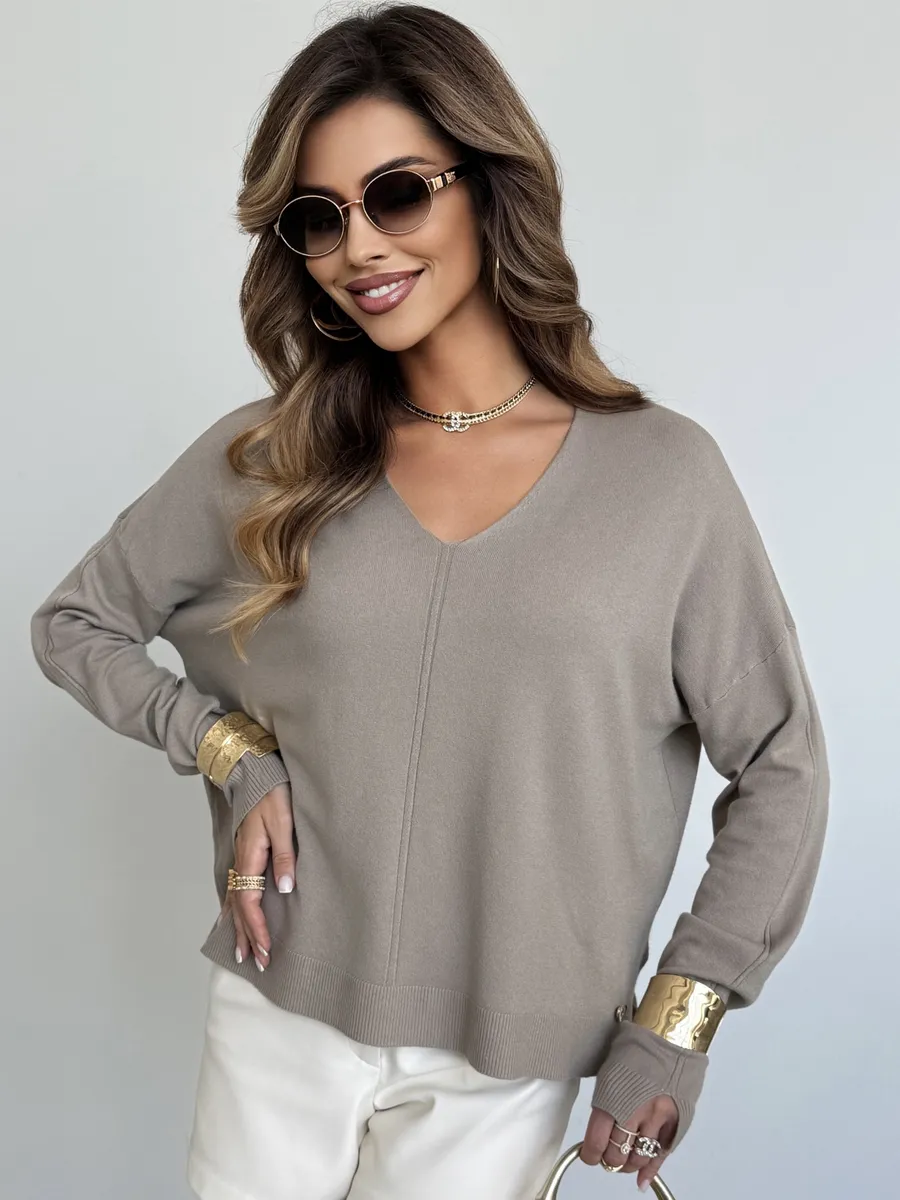 Кофта теплая оверсайз трикотажная