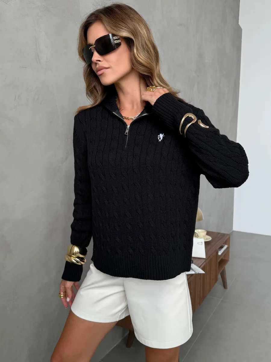 Черная кофта теплая нарядная трикотажная