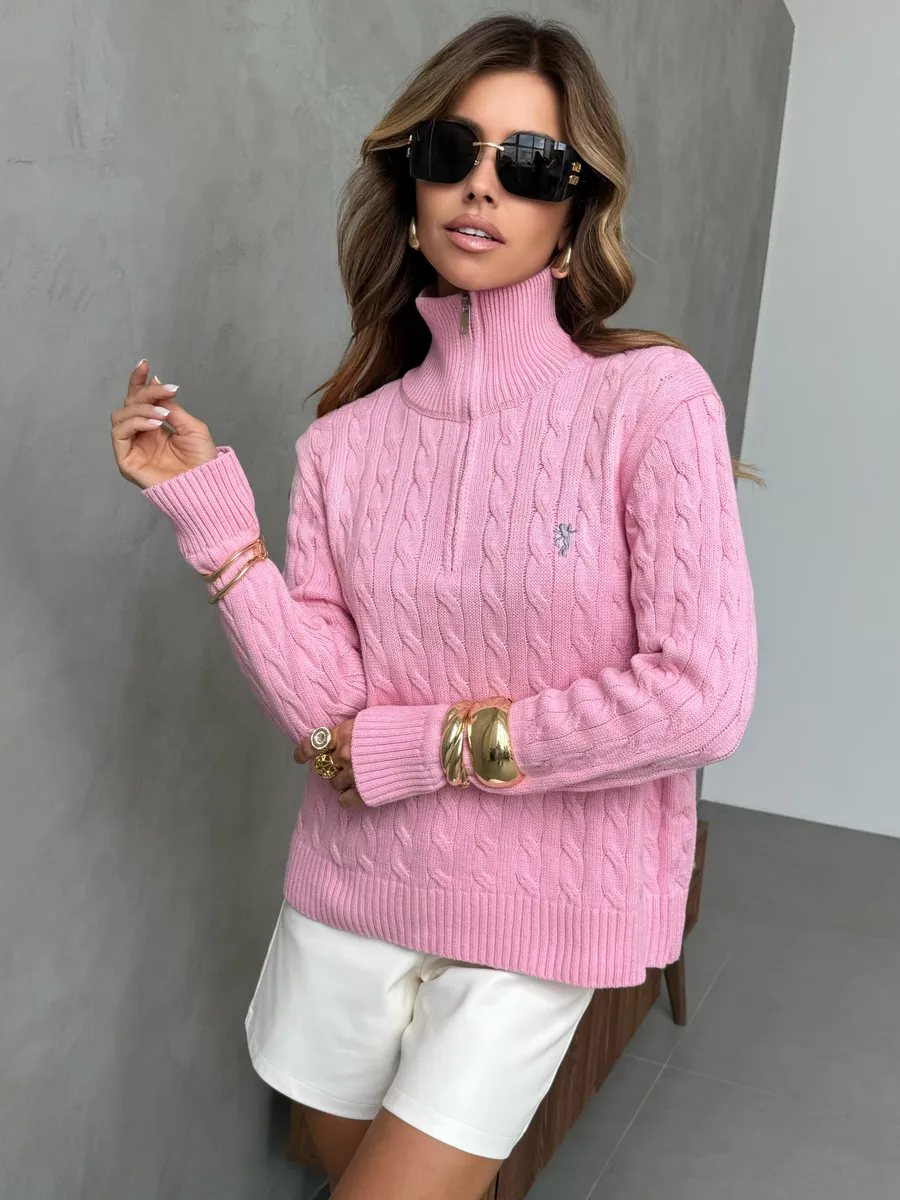 Розовая кофта теплая нарядная трикотажная