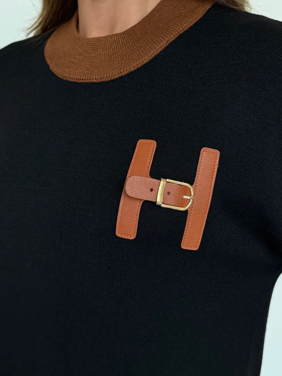 Черное платье осеннее теплое трикотажное